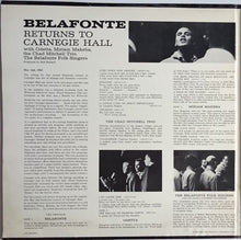Laden Sie das Bild in den Galerie-Viewer, Harry Belafonte With Odetta ~ Miriam Makeba ~ The Chad Mitchell Trio ~ The Belafonte Folk Singers : Belafonte Returns To Carnegie Hall (2xLP, Album, Gat)