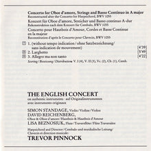 Load image into Gallery viewer, J.S. Bach* / Simon Standage, David Reichenberg, Lisa Beznosiuk, The English Concert, Trevor Pinnock : 3 Concerti (CD)
