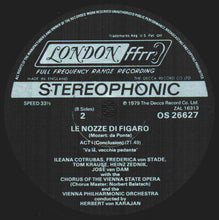 Load image into Gallery viewer, Mozart*, van Dam* · Cotrubas* · Tomowa-Sintow* · von Stade* · Krause*, The Vienna Philharmonic*, Von Karajan* : Le Nozze Di Figaro (4xLP + Box)