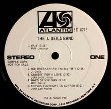 Laden Sie das Bild in den Galerie-Viewer, The J. Geils Band : The J. Geils Band (LP, Album, Promo)