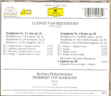 Load image into Gallery viewer, Ludwig van Beethoven / Herbert von Karajan / Berliner Philharmoniker : Symphonien Nr. 1 & 4 / Ouvertüre "Egmont" (CD, Comp, RM)