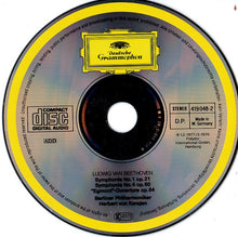 Load image into Gallery viewer, Ludwig van Beethoven / Herbert von Karajan / Berliner Philharmoniker : Symphonien Nr. 1 & 4 / Ouvertüre "Egmont" (CD, Comp, RM)