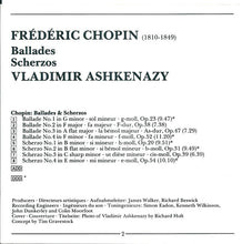 Load image into Gallery viewer, Chopin*, Vladimir Ashkenazy : Ballades • Scherzos (CD, Comp)