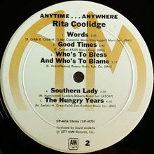 Laden Sie das Bild in den Galerie-Viewer, Rita Coolidge : Anytime... Anywhere (LP, Album, RP, Mon)