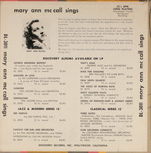 Load image into Gallery viewer, Mary Ann McCall : Sings (10", Album, Mono)