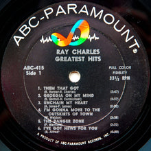 Laden Sie das Bild in den Galerie-Viewer, Ray Charles : Greatest Hits (LP, Album, Comp, Mono, Pit)