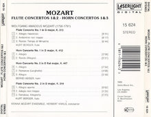 Load image into Gallery viewer, Mozart*, Kurt Berger, Bernd Heiser, Vienna Mozart Ensemble* : Flute Concertos 1&2, Horn Concertos 1&3 (CD, Comp)