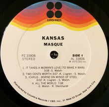 Laden Sie das Bild in den Galerie-Viewer, Kansas (2) : Masque (LP, Album, Ter)