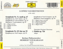 Charger l'image dans la galerie, Ludwig van Beethoven, Herbert von Karajan, Berliner Philharmoniker : Symphonien Nr. 5 & 8 / Ouvertüre "Fidelio" (CD, Comp, RE, RM)