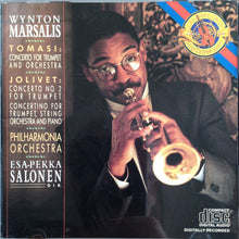 Load image into Gallery viewer, Wynton Marsalis, Tomasi*, Jolivet*, Philharmonia Orchestra, Esa-Pekka Salonen : Concerto For Trumpet And Orchestra / Concerto No. 2 For Trumpet - Concertino For Trumpet, String Orchestra And Piano (CD)
