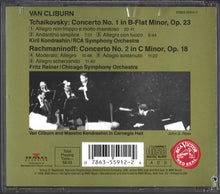 Laden Sie das Bild in den Galerie-Viewer, Van Cliburn, Tchaikovsky* - Kondrashin* / RCA Symphony* / Rachmaninov* - Reiner* / Chicago Symphony* : Concerto No. 1 / Concerto No. 2 (CD, Comp, RE, RM)