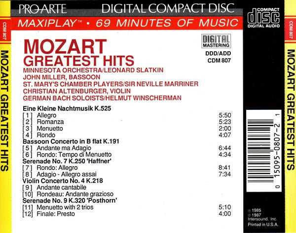 Buy Wolfgang Amadeus Mozart : Mozart Greatest Hits (CD, Comp