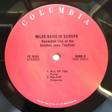 Laden Sie das Bild in den Galerie-Viewer, Miles Davis : Miles Davis In Europe (LP, Album, RE)