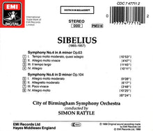 Load image into Gallery viewer, Jean Sibelius, Sir Simon Rattle, City Of Birmingham Symphony Orchestra : Symphonies Nos. 4 & 6 (CD)