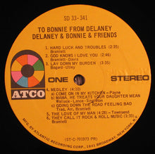 Laden Sie das Bild in den Galerie-Viewer, Delaney & Bonnie & Friends : To Bonnie From Delaney (LP, Album, PR,)