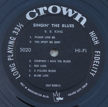 Laden Sie das Bild in den Galerie-Viewer, B.B. King : Singin' The Blues (LP, Album, Mono)