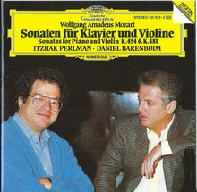 Load image into Gallery viewer, Mozart*, Itzhak Perlman ∙ Daniel Barenboim : Sonaten Für Klavier Und Violine (Sonatas For Piano And Violin K.454 & K.481) (CD)