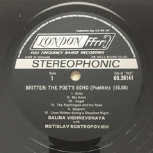 Load image into Gallery viewer, Tchaikovsky*, Britten*, Galina Vishnevskaya, Mstislav Rostropovich : Songs By Tchaikovsky And Britten (LP)