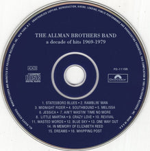 Laden Sie das Bild in den Galerie-Viewer, The Allman Brothers Band : A Decade Of Hits 1969 - 1979 (CD, Comp, Club)