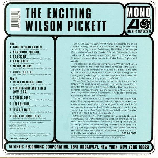 Buy Wilson Pickett : The Exciting Wilson Pickett (LP, Album, Mono