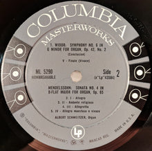 Laden Sie das Bild in den Galerie-Viewer, Albert Schweitzer - Mendelssohn* / Widor* : Organ Sonata No. 4 In B Flat Major, Op. 65 / Organ Symphony No. 6 In G Minor, Op. 42, No. 2 (LP, Mono)