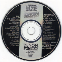 Laden Sie das Bild in den Galerie-Viewer, W. A. Mozart* : Kantorow* / Hager* / Netherlands Chamber Orchestra : Sinfonia Concertante For Violin & Viola, Concertone For 2 Violins (CD, Album, Emp)