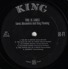 Load image into Gallery viewer, Lorez Alexandria And King Fleming : This Is Lorez (LP, Mono)