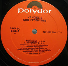 Laden Sie das Bild in den Galerie-Viewer, Vangelis : Soil Festivities (LP, Album)