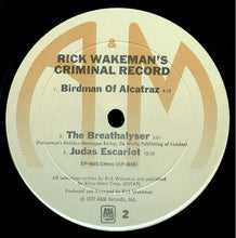 Laden Sie das Bild in den Galerie-Viewer, Rick Wakeman : Rick Wakeman's Criminal Record (LP, Album, Ter)