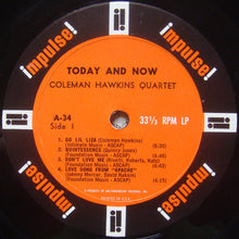 Laden Sie das Bild in den Galerie-Viewer, Coleman Hawkins Quartet : Today And Now (LP, Album, Mono, Gat)