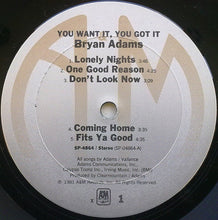 Load image into Gallery viewer, Bryan Adams : You Want It, You Got It (LP, Album, RP, Pit)