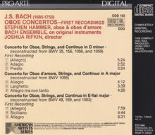 Load image into Gallery viewer, Stephen Hammer, The Bach Ensemble, Joshua Rifkin : J.S. Bach Oboe Concertos (CD)