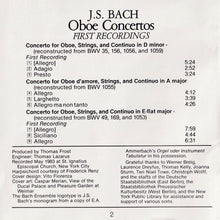 Load image into Gallery viewer, Stephen Hammer, The Bach Ensemble, Joshua Rifkin : J.S. Bach Oboe Concertos (CD)