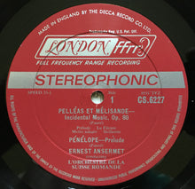 Load image into Gallery viewer, Ernest Ansermet Conducting L'Orchestre De La Suisse Romande, Gabriel Fauré, Debussy* : Pelléas Et Mélissande, Masques Et Bergamasques, Petite Suite (LP, Album, RP, Wid)