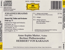 Load image into Gallery viewer, Brahms* - Anne-Sophie Mutter · Berliner Philharmoniker · Herbert von Karajan : Violinkonzert = Violin Concerto = Concerto Pour Violon (CD, Album)