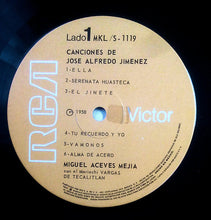 Load image into Gallery viewer, Miguel Aceves Mejía* : Canciones De José Alfredo Jiménez (LP, Album, RE)