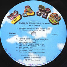 Load image into Gallery viewer, Paul Davis (3) : Singer Of Songs - Teller Of Tales (LP, Album, Paw)