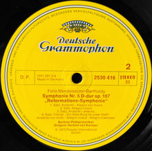 Load image into Gallery viewer, Felix Mendelssohn Bartholdy* — Berliner Philharmoniker · Herbert von Karajan : Symphonien Nr.4 »Italienische« · »Italian« · Nr.5 »Reformation« (LP)