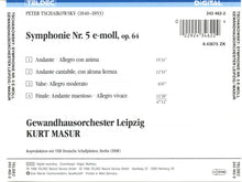 Laden Sie das Bild in den Galerie-Viewer, Tschaikowsky*, Kurt Masur, Gewandhausorchester Leipzig : Symphonie Nr. 5 E-moll, Op. 64 (CD, Album)