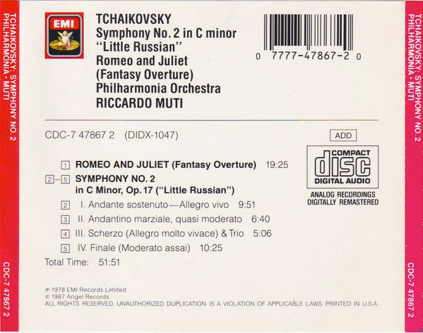 Buy Tchaikovsky*, Muti* : Symphony No. 2 in C minor, Romeo