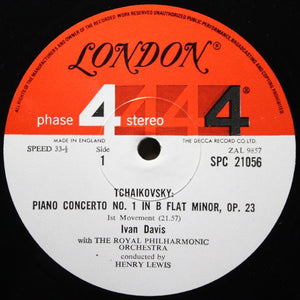 Tchaikovsky* / Ivan Davis (2), Henry Lewis, The Royal Philharmonic Orchestra* : Piano Concerto No. 1 In B Flat Minor (LP, Gat)