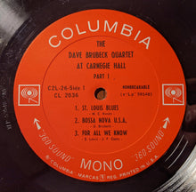 Laden Sie das Bild in den Galerie-Viewer, The Dave Brubeck Quartet : At Carnegie Hall (2xLP, Album, Mono, Gat)