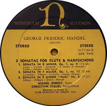 Load image into Gallery viewer, George Frideric Handel* : Concerto In B Flat Major For Harp And Orchestra Op. 4 No. 6 / Ballet Suite "Terpsichore" / Three Sonatas For Flute And Harpsichord (LP, Bla)