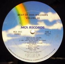 Load image into Gallery viewer, Don Williams (2) : Best Of Don Williams Volume III (LP, Comp, CRC)