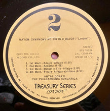 Load image into Gallery viewer, Haydn* - Antal Dorati, Philharmonia Hungarica : Symphony No. 103 ("Drum Roll") • Symphony No. 104 ("London") (LP, RE, RP)