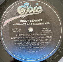 Laden Sie das Bild in den Galerie-Viewer, Ricky Skaggs : Highways & Heartaches (LP, Album, Pit)