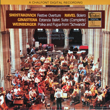 Load image into Gallery viewer, Shostakovich* / Ravel* / Ginastera* / Weinberger* - Morton Gould, London Symphony Orchestra : Festive Overture / Bolero / Estancia Ballet Suite (Complete) / Polka And Fugue From "Schwanda" (LP)