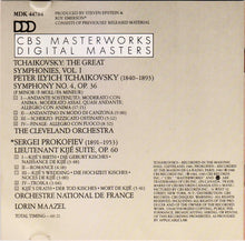 Charger l'image dans la galerie, Tchaikovsky* / Prokofiev* - Lorin Maazel, Cleveland Orchestra* / Orchestre National de France : Tchaikovsky: The Great Symphonies, Vol. I, Symphony No. 4 / Prokofiev: Lieutenant Kijé Suite (CD, Comp)