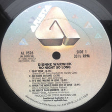 Laden Sie das Bild in den Galerie-Viewer, Dionne Warwick : No Night So Long (LP, Album, San)