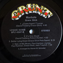 Laden Sie das Bild in den Galerie-Viewer, Grace Slick : Manhole (LP, Album, Ind)